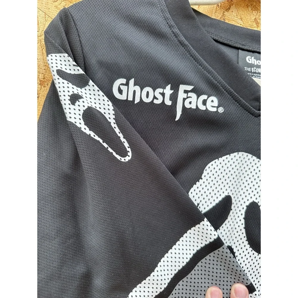 M Kids Ghost face‎ 96 Black White Gray Long Sleeve The Icon Of Halloween Jersey